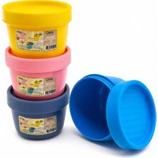 Qlux Ideas Qlux Yuvarlak Saklama Kabı Kapaklı Renkli 300ML- 24'li Paket