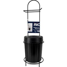 Krt Wc Kağıtlık Metal Ayaklı Siyah Plastik Çöp Kovası- 10'li Paket