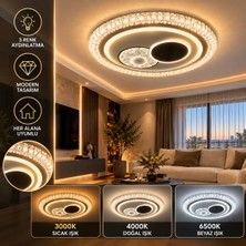 Dolunay Avize Modern LED Çocuk Odası Avizesi | 3 Renk Aydınlatma | Dekoratif Tavan Plafonyeri