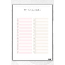 Ficksy Checklist - Kontrol Listesi - A4 - Rutin Görev Takip Listesi - Günlük Haftalık Planlayıcı -Planner