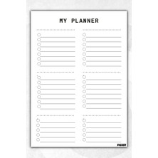 Ficksy Zamansız Çok Amaçlı Günlük Haftalık Aylık Planlayıcı - A4 Ebat Yapılacaklar - 30 Yaprak - Planner