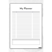 Ficksy Zamansız Çok Amaçlı Günlük Haftalık Aylık Planlayıcı - A4 Ebat Yapılacaklar - 30 Yaprak - Planner