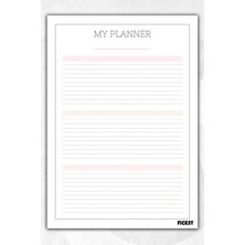 Ficksy Zamansız Çok Amaçlı Günlük Haftalık Aylık Planlayıcı - A4 Ebat Yapılacaklar - 30 Yaprak - Planner
