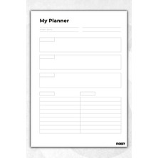 Ficksy Zamansız Çok Amaçlı Günlük Haftalık Aylık Planlayıcı - A4 Ebat Yapılacaklar - 30 Yaprak - Planner