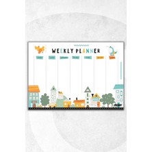 Ficksy Çocuk Haftalık Planlayıcı - A4 - 30 Yaprak - Öğrenci Planlayıcı - Okul Planlayıcı - Ders Programı
