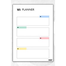Ficksy Zamansız Çok Amaçlı Günlük Haftalık Aylık Planlayıcı - A4 Ebat Yapılacaklar - 30 Yaprak - Planner