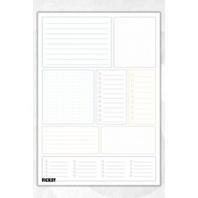 Ficksy Zamansız Çok Amaçlı Günlük Haftalık Aylık Planlayıcı - A4 Ebat Yapılacaklar - 30 Yaprak - Planner