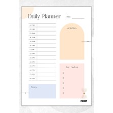Ficksy Günlük Planlayıcı - A4 Ebat Yapılacaklar - 30 Yaprak - Daily Planner