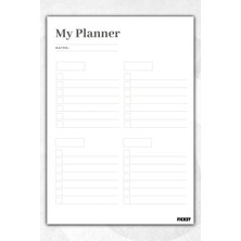 Ficksy Zamansız Çok Amaçlı Günlük Haftalık Aylık Planlayıcı - A5 Ebat Yapılacaklar - 50 Yaprak - Planner