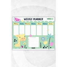 Ficksy Çocuk Haftalık Planlayıcı - A4 - 30 Yaprak - Öğrenci Planlayıcı - Okul Planlayıcı - Ders Programı