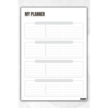 Ficksy Zamansız Çok Amaçlı Günlük Haftalık Aylık Planlayıcı - A4 Ebat Yapılacaklar - 30 Yaprak - Planner