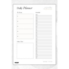 Ficksy Günlük Planlayıcı - A4 Ebat Yapılacaklar - 30 Yaprak - Daily Planner