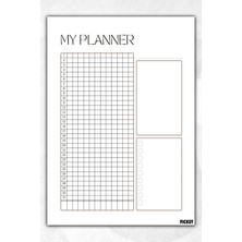 Ficksy Zamansız Çok Amaçlı Günlük Haftalık Aylık Planlayıcı - A4 Ebat Yapılacaklar - 30 Yaprak - Planner