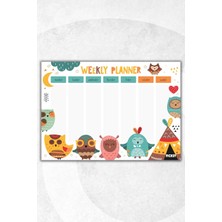 Ficksy Çocuk Haftalık Planlayıcı - A4 - 30 Yaprak - Öğrenci Planlayıcı - Okul Planlayıcı - Ders Programı