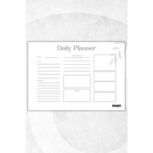 Ficksy Günlük Planlayıcı - A4 Ebat Yapılacaklar - 30 Yaprak - Daily Planner