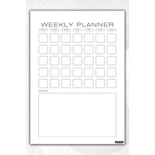 Ficksy Haftalık Planlayıcı - A4 Ebat Yapılacaklar - 30 Yaprak - Weekly Planner