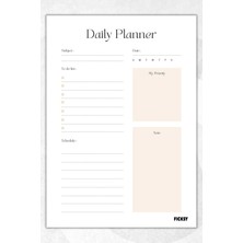 Ficksy Günlük Planlayıcı - A4 Ebat Yapılacaklar - 30 Yaprak - Daily Planner