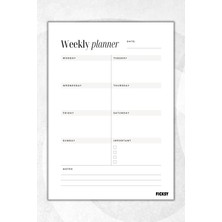 Ficksy Haftalık Planlayıcı - A4 Ebat Yapılacaklar - 30 Yaprak - Weekly Planner