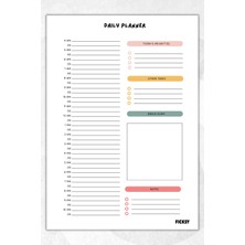 Ficksy Günlük Planlayıcı - A4 Ebat Yapılacaklar - 30 Yaprak - Daily Planner