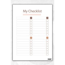 Ficksy Checklist - Kontrol Listesi - A5 - Rutin Görev Takip Listesi - Günlük Haftalık Planlayıcı -Planner