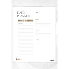Ficksy Günlük Planlayıcı - A4 Ebat Yapılacaklar - 30 Yaprak - Daily Planner