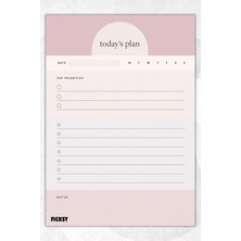 Ficksy Günlük Planlayıcı - A5 Ebat Yapılacaklar - 50 Yaprak - Daily Planner