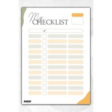 Ficksy Checklist - Kontrol Listesi - A5 - Rutin Görev Takip Listesi - Günlük Haftalık Planlayıcı -Planner