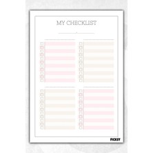 Ficksy Checklist - Kontrol Listesi - Günlük Rutin Görev Takip Listesi - Günlük Haftalık Planlayıcı -Planner