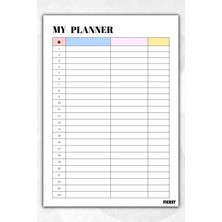 Ficksy Zamansız Çok Amaçlı Günlük Haftalık Aylık Planlayıcı - A4 Ebat Yapılacaklar - 30 Yaprak - Planner