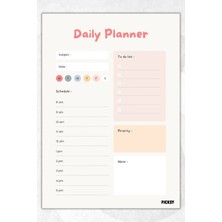 Ficksy Günlük Planlayıcı - A4 Ebat Yapılacaklar - 30 Yaprak - Daily Planner