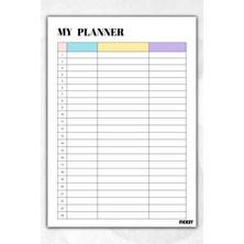 Ficksy Zamansız Çok Amaçlı Günlük Haftalık Aylık Planlayıcı - A4 Ebat Yapılacaklar - 30 Yaprak - Planner