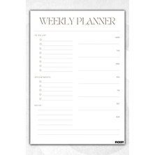 Ficksy Haftalık Planlayıcı - A4 Ebat Yapılacaklar - 30 Yaprak - Weekly Planner