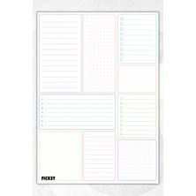Ficksy Zamansız Çok Amaçlı Günlük Haftalık Aylık Planlayıcı - A4 Ebat Yapılacaklar - 30 Yaprak - Planner