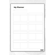 Ficksy Zamansız Çok Amaçlı Günlük Haftalık Aylık Planlayıcı - A4 Ebat Yapılacaklar - 30 Yaprak - Planner