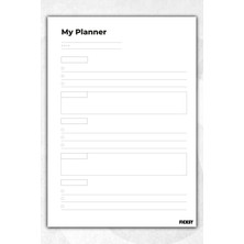 Ficksy Zamansız Çok Amaçlı Günlük Haftalık Aylık Planlayıcı - A5 Ebat Yapılacaklar - 50 Yaprak - Planner