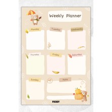 Ficksy Çocuk Haftalık Planlayıcı - A4 - 30 Yaprak - Öğrenci Planlayıcı - Okul Planlayıcı - Ders Programı