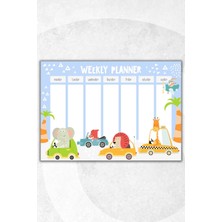 Ficksy Çocuk Haftalık Planlayıcı - A4 - 30 Yaprak - Öğrenci Planlayıcı - Okul Planlayıcı - Ders Programı