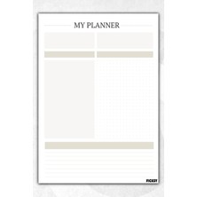 Ficksy Zamansız Çok Amaçlı Günlük Haftalık Aylık Planlayıcı - A4 Ebat Yapılacaklar - 30 Yaprak - Planner