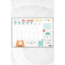 Ficksy Çocuk Haftalık Planlayıcı - A4 - 30 Yaprak - Öğrenci Planlayıcı - Okul Planlayıcı - Ders Programı