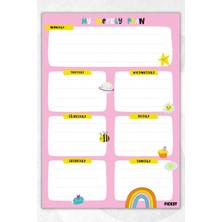Ficksy Çocuk Haftalık Planlayıcı - A4 - 30 Yaprak - Öğrenci Planlayıcı - Okul Planlayıcı - Ders Programı