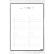 Ficksy Zamansız Çok Amaçlı Günlük Haftalık Aylık Planlayıcı - A5 Ebat Yapılacaklar - 50 Yaprak - Planner
