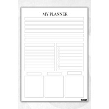 Ficksy Zamansız Çok Amaçlı Günlük Haftalık Aylık Planlayıcı - A4 Ebat Yapılacaklar - 30 Yaprak - Planner