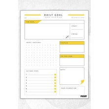Ficksy Günlük Planlayıcı - A4 Ebat Yapılacaklar - 30 Yaprak - Daily Planner