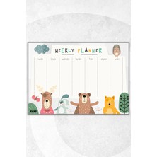 Ficksy Çocuk Haftalık Planlayıcı - A4 - 30 Yaprak - Öğrenci Planlayıcı - Okul Planlayıcı - Ders Programı