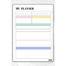 Ficksy Zamansız Çok Amaçlı Günlük Haftalık Aylık Planlayıcı - A4 Ebat Yapılacaklar - 30 Yaprak - Planner