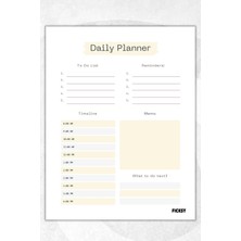 Ficksy Günlük Planlayıcı - A4 Ebat Yapılacaklar - 30 Yaprak - Daily Planner