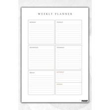 Ficksy Haftalık Planlayıcı - A4 Ebat Yapılacaklar - 30 Yaprak - Weekly Planner
