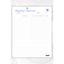 Ficksy Haftalık Planlayıcı - A4 Ebat Yapılacaklar - 30 Yaprak - Weekly Planner
