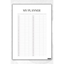 Ficksy Zamansız Çok Amaçlı Günlük Haftalık Aylık Planlayıcı - A4 Ebat Yapılacaklar - 30 Yaprak - Planner