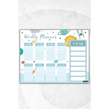 Ficksy Çocuk Haftalık Planlayıcı - A4 - 30 Yaprak - Öğrenci Planlayıcı - Okul Planlayıcı - Ders Programı